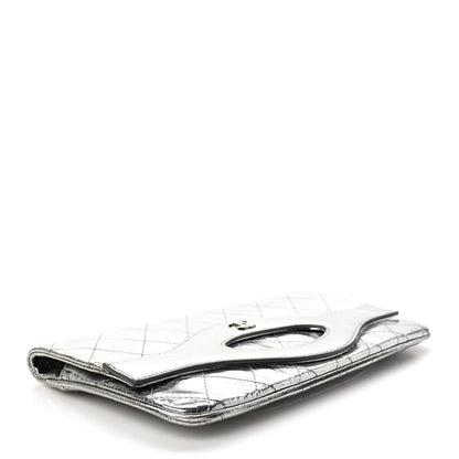 Chanel Metallic Crumpled Calfskin Small 31 Pouch Silver 4 of 9