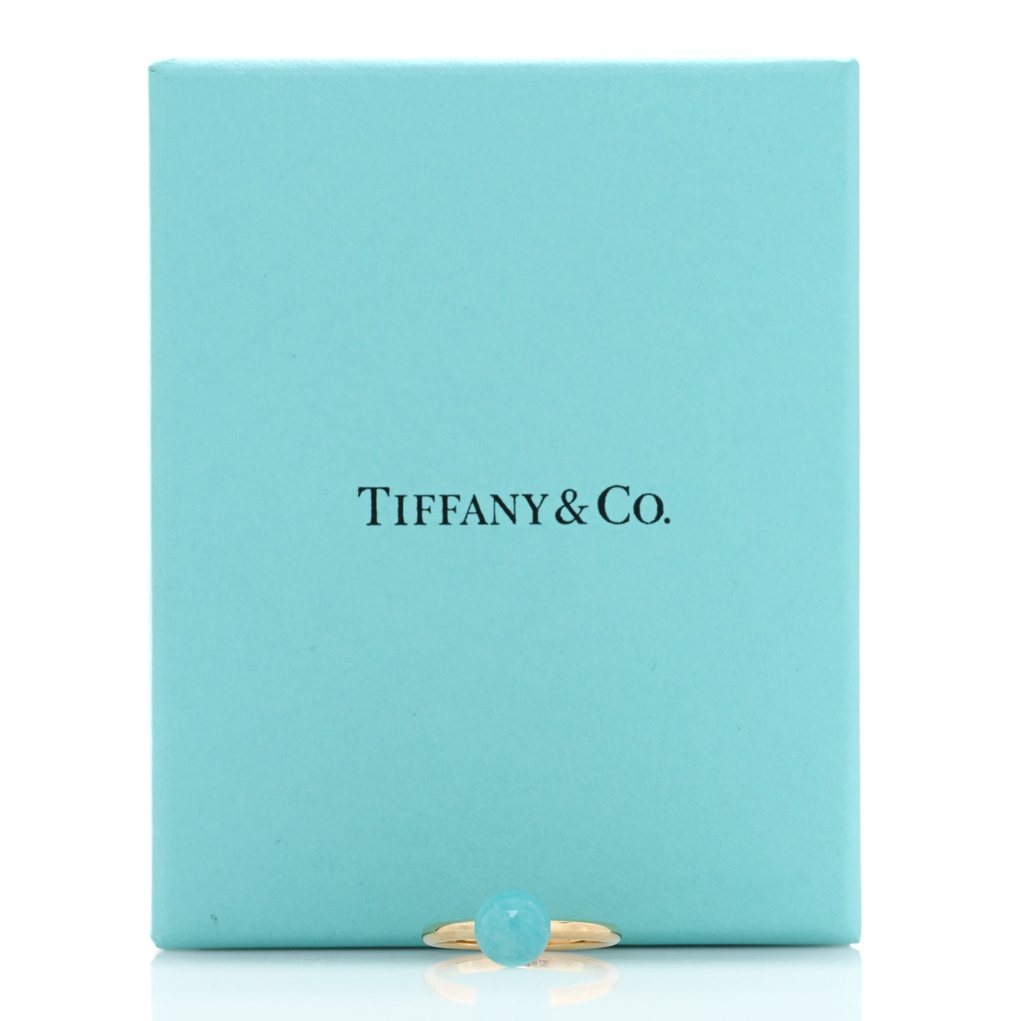 18K Yellow Gold Amazonite 8mm HardWear Ball Ring 56 7.5
