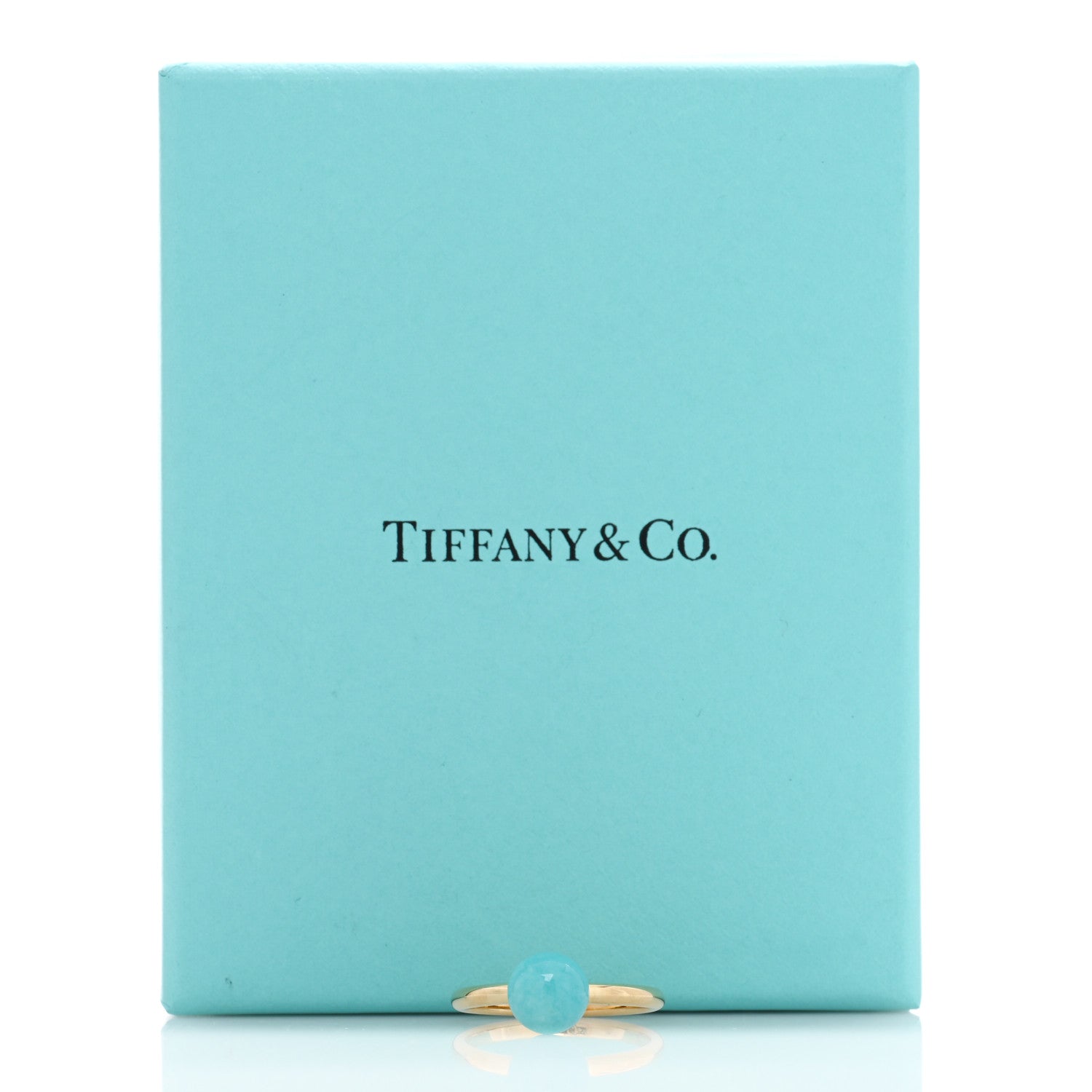 Tiffany 18K Yellow Gold Amazonite 8mm HardWear Ball Ring 56 7.5 5 of 5