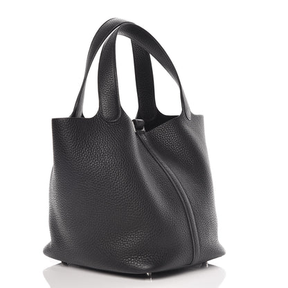 Hermes Taurillon Clemence Picotin Lock 22 MM Black 3 of 9