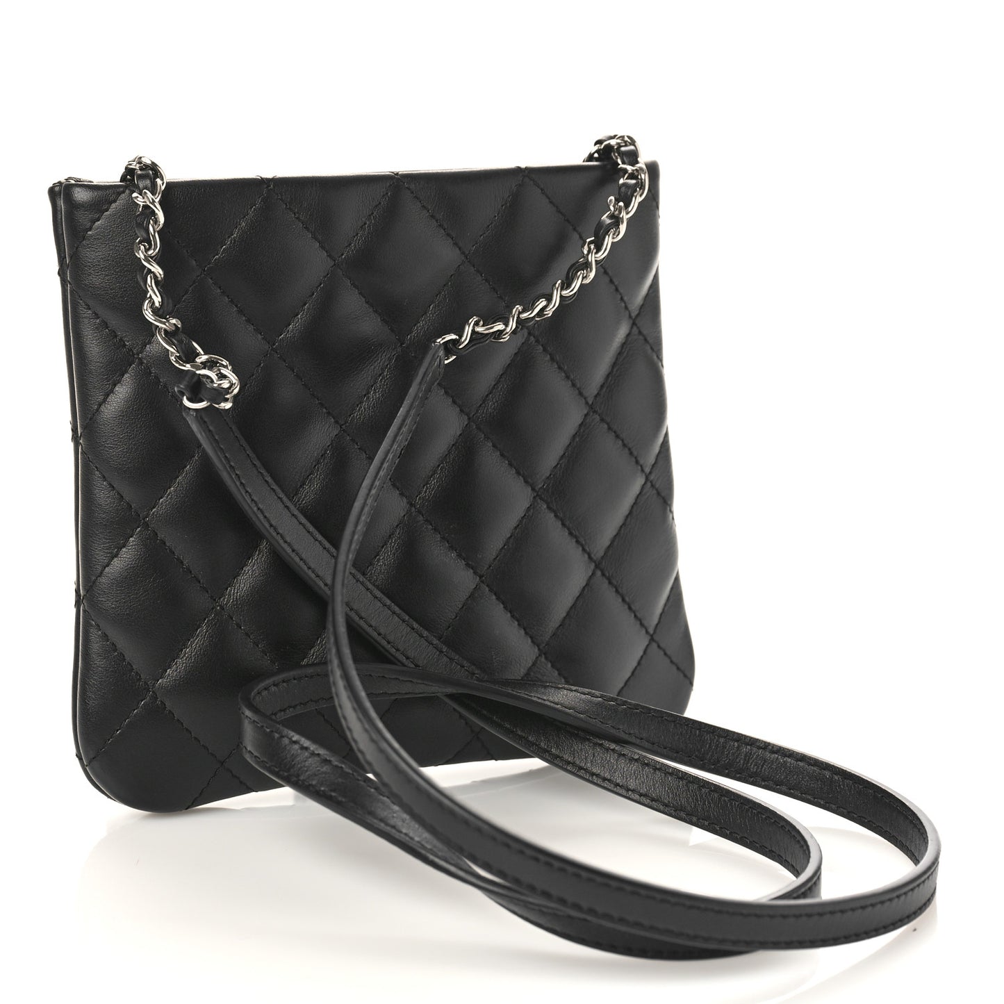 Lambskin Quilted Crossbody Bag Black