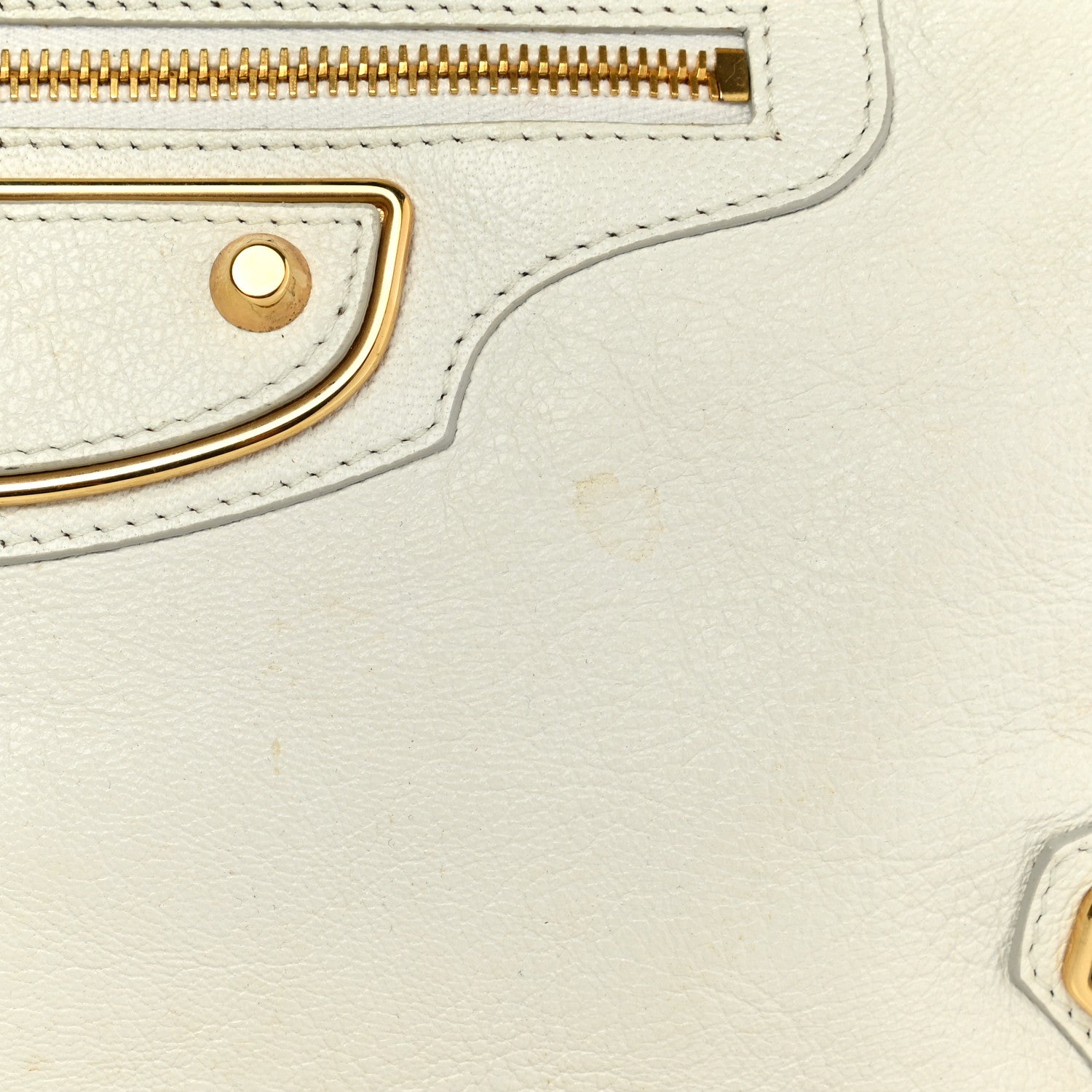 Balenciaga Chevre Gold Metallic Edge Hardware City White 11 of 15