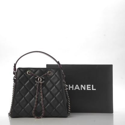Chanel Caviar Quilted Small CC Bucket Bag Black 9 of 9