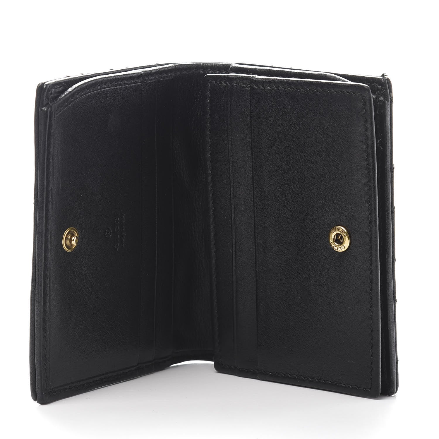 Gucci Calfskin Matelasse GG Marmont Card Case Wallet Black 5 of 9