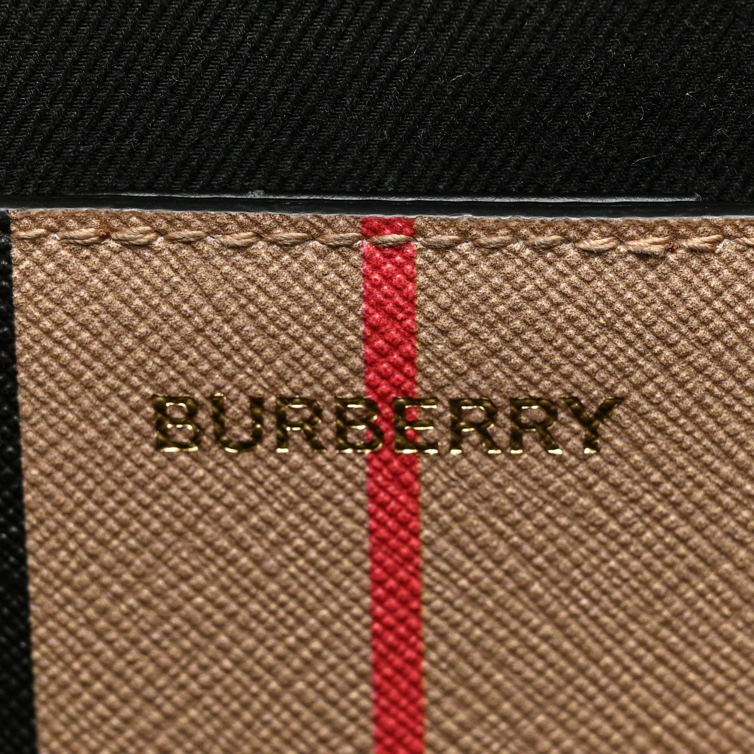 Burberry E-Canvas Stripe Small Portrait Tote Bag Brown 6 of 14