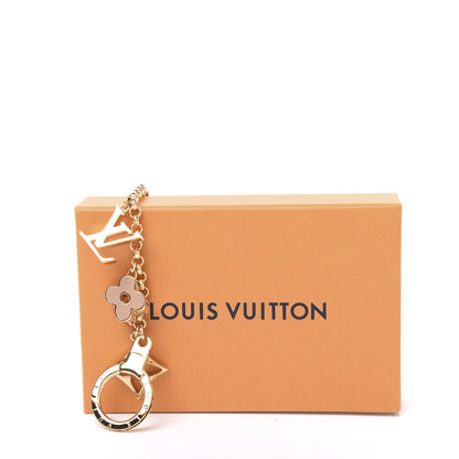 Louis Vuitton Brass Enamel Fleur De Monogram Bag Charm Chain Gold 5 of 5