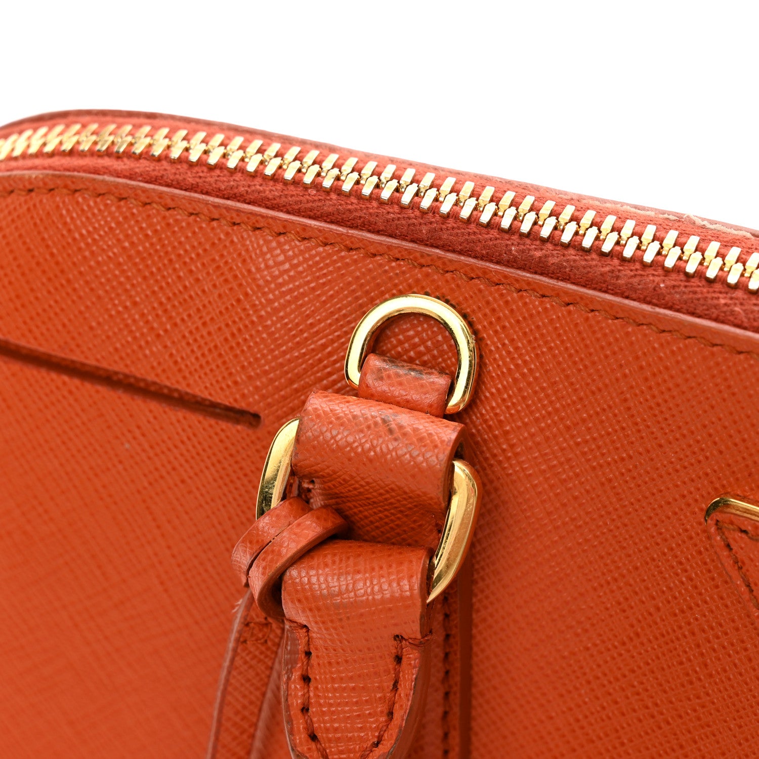 Prada Saffiano Lux Medium Promenade Tote Papaya 10 of 12