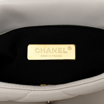 Chanel Lambskin Quilted Medium Chanel 19 Flap White 6 of 11