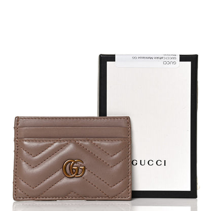 Gucci Calfskin Matelasse GG Marmont Card Holder Porcelain Rose 8 of 8