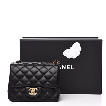 Chanel Lambskin Quilted Mini Square Flap Black 12 of 12