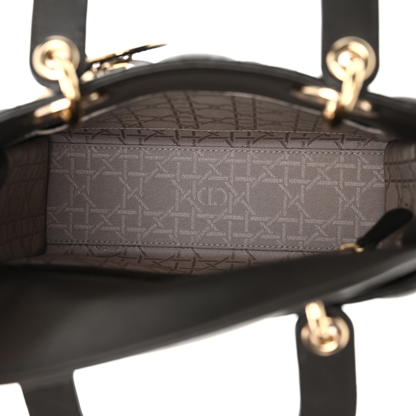 Lambskin Cannage Small Lucky Badges My Lady Dior Dark Grey