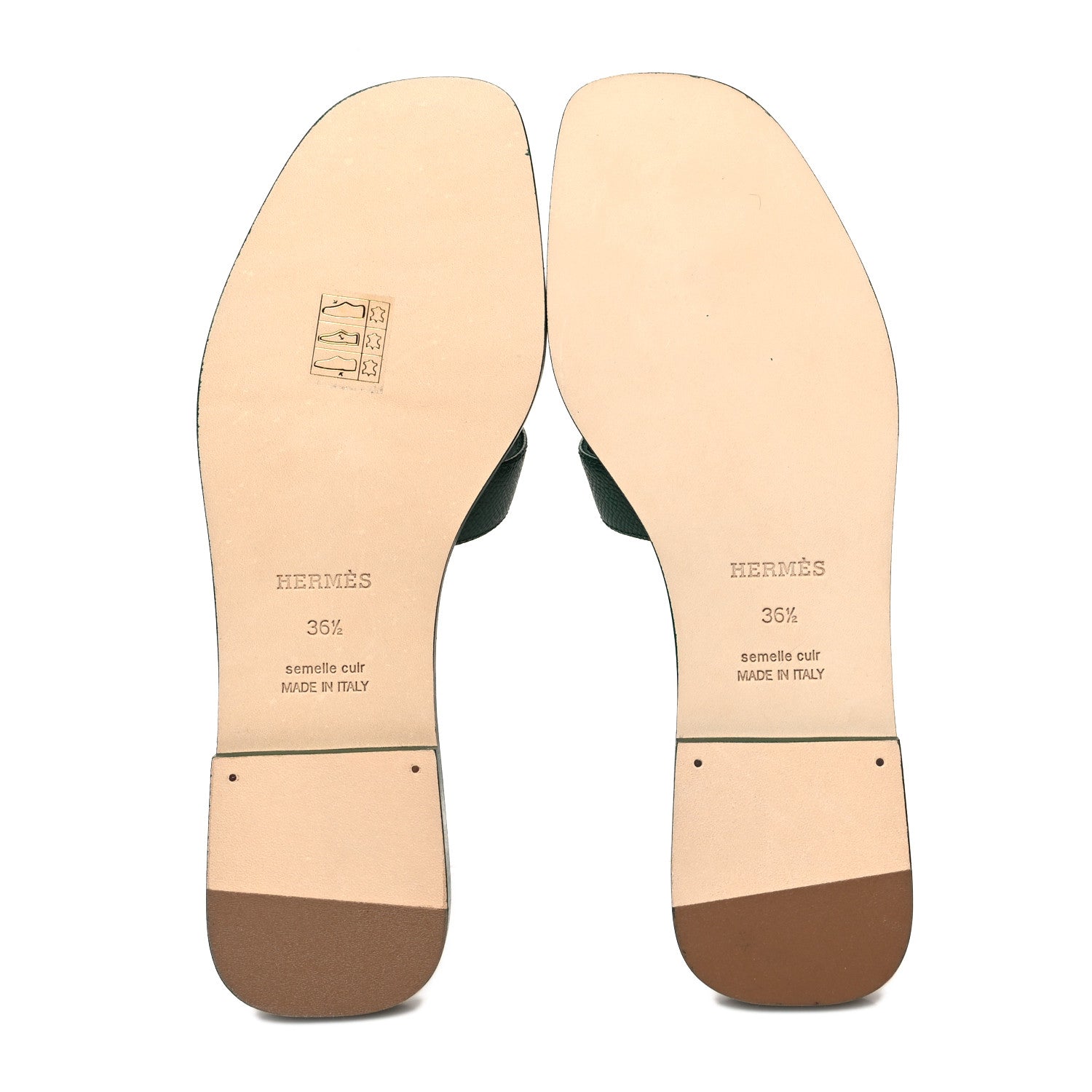Hermes Epsom Oran Sandals 36.5 Vert Cactus 5 of 9