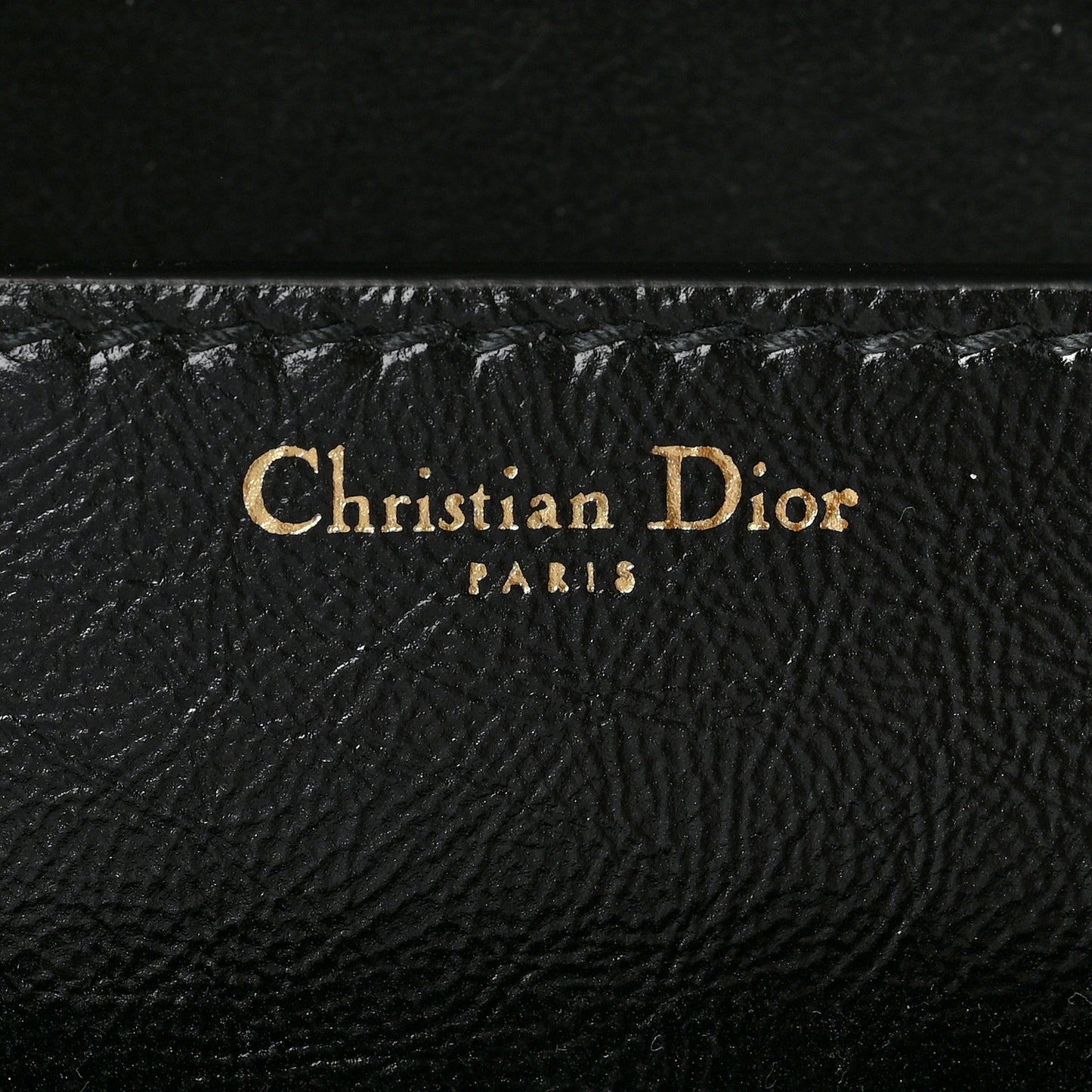 Crinkled Calfskin Mini J'Adior Chain Flap Bag Black