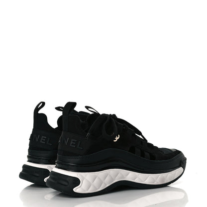 Chanel Velvet Calfskin Mixed Fibers CC Sneakers 36 Black 4 of 9