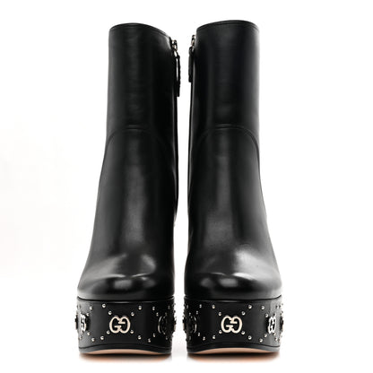 Gucci Nappa Platform Charlotte Ankle Boots 36 Black 3 of 10