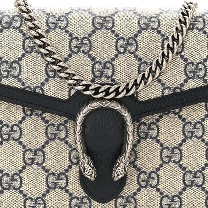 Gucci GG Supreme Monogram Textured Dollar Calfskin Mini Dionysus Chain Wallet Beige Blue 10 of 16