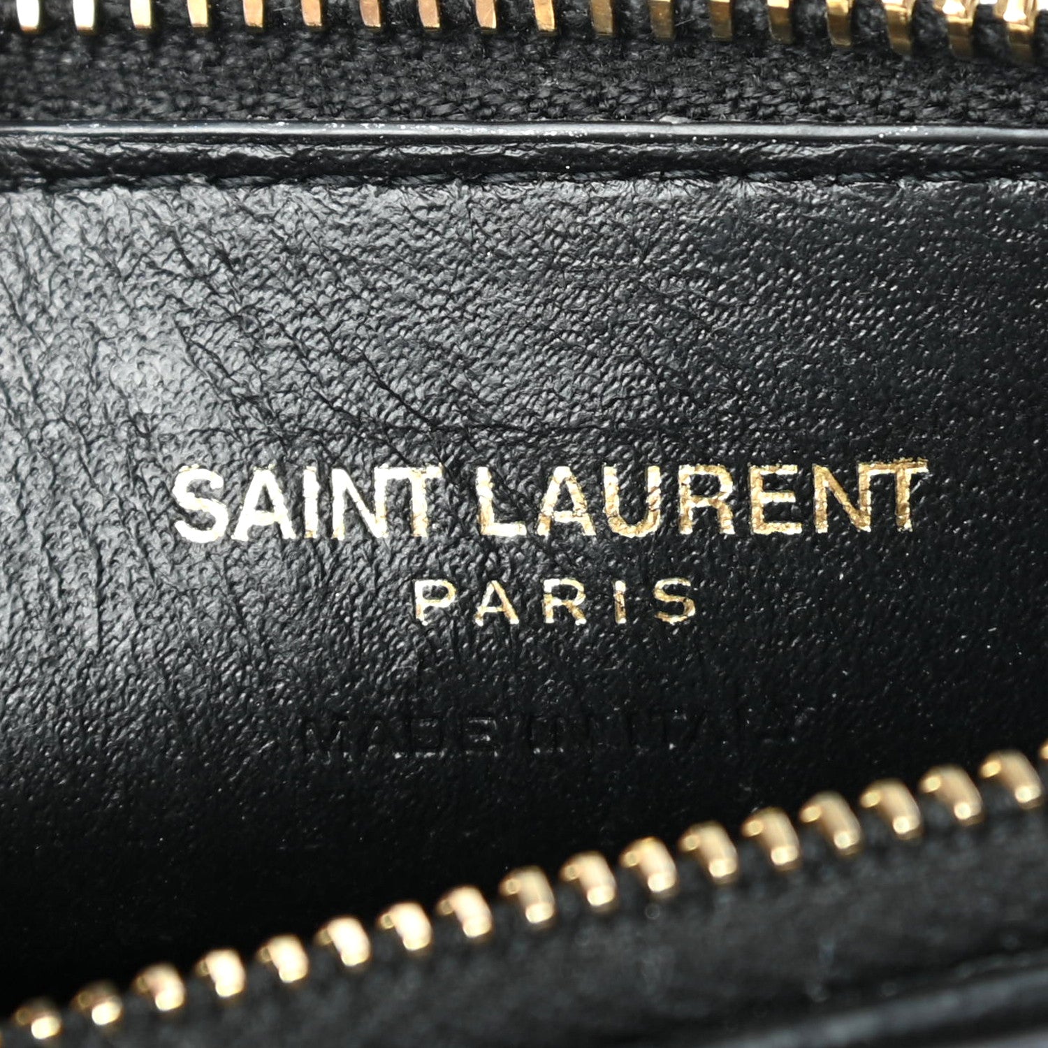 Saint Laurent Grained Calfskin Monogram 5 Fragments Zip Pouch Bill Clip Card Holder Black 6 of 7
