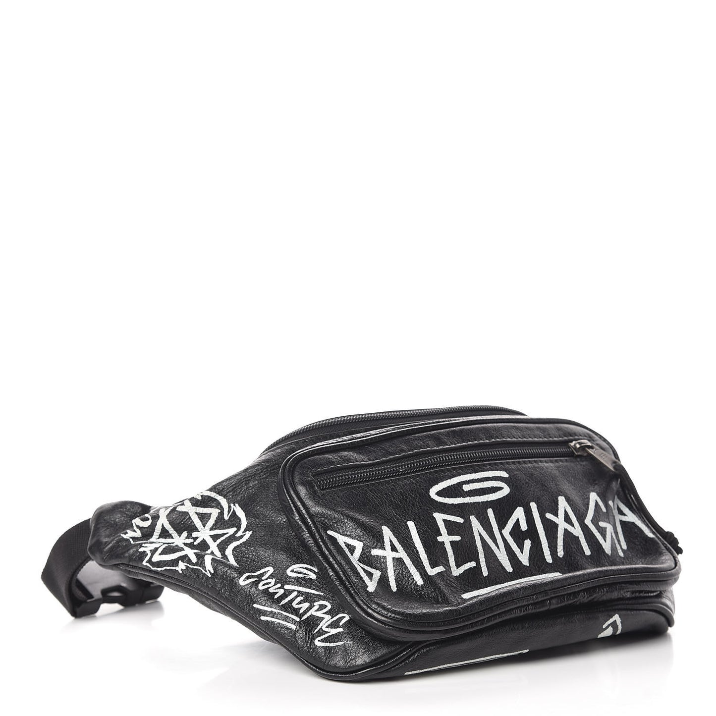 Agneau Arena Graffiti All Over Explorer Belt Bag Black White