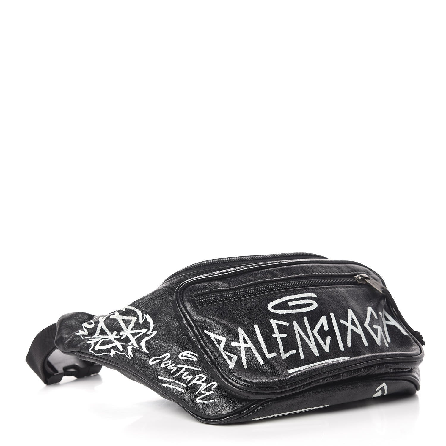 Balenciaga Agneau Arena Graffiti All Over Explorer Belt Bag Black White 4 of 12
