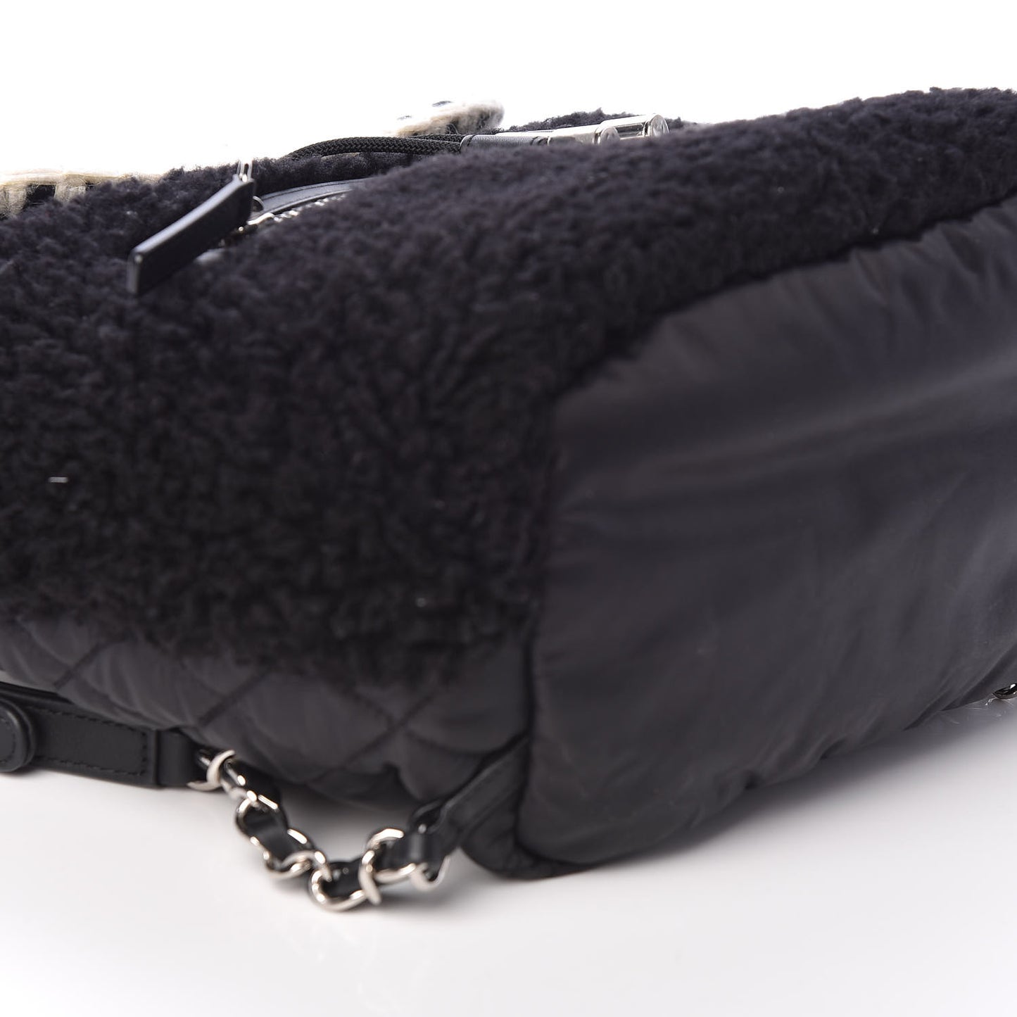 Wool Nylon Quilted Coco Neige Backpack Black