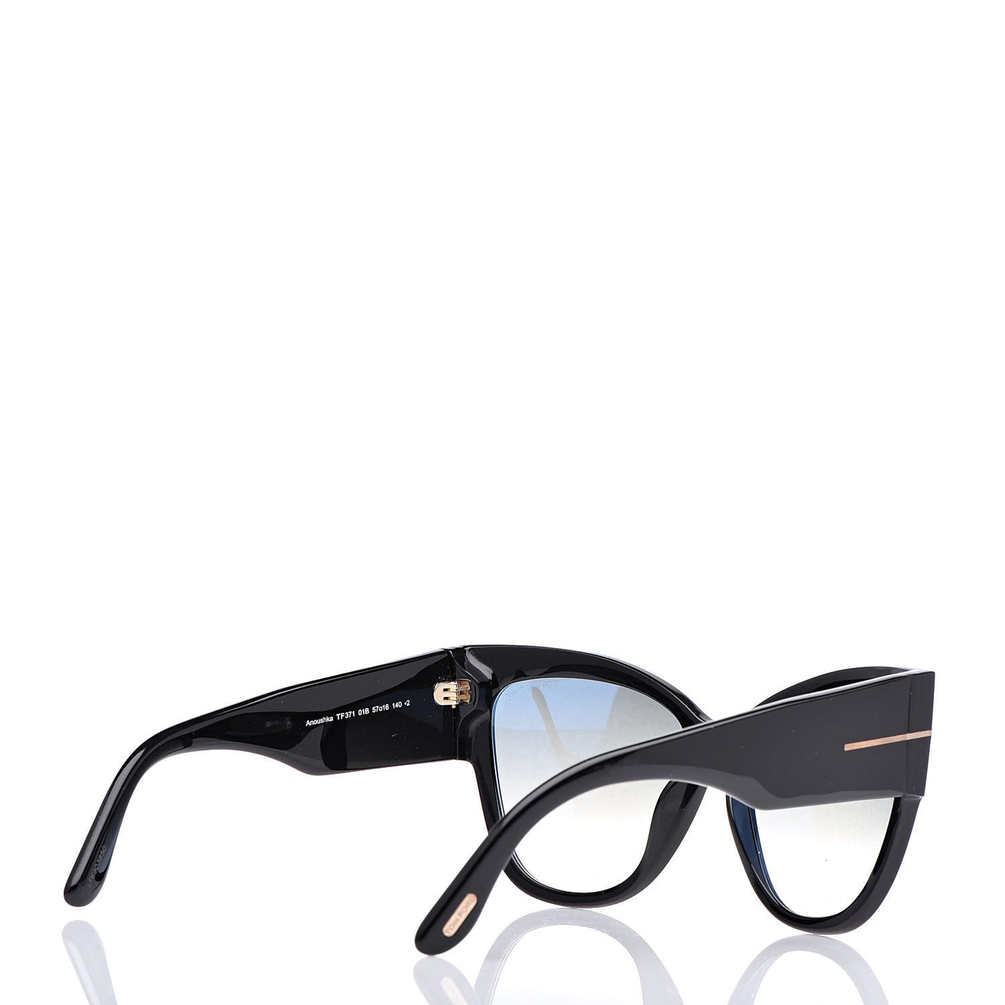 Acetate Anoushka Cat Eye Sunglasses TF371 Black