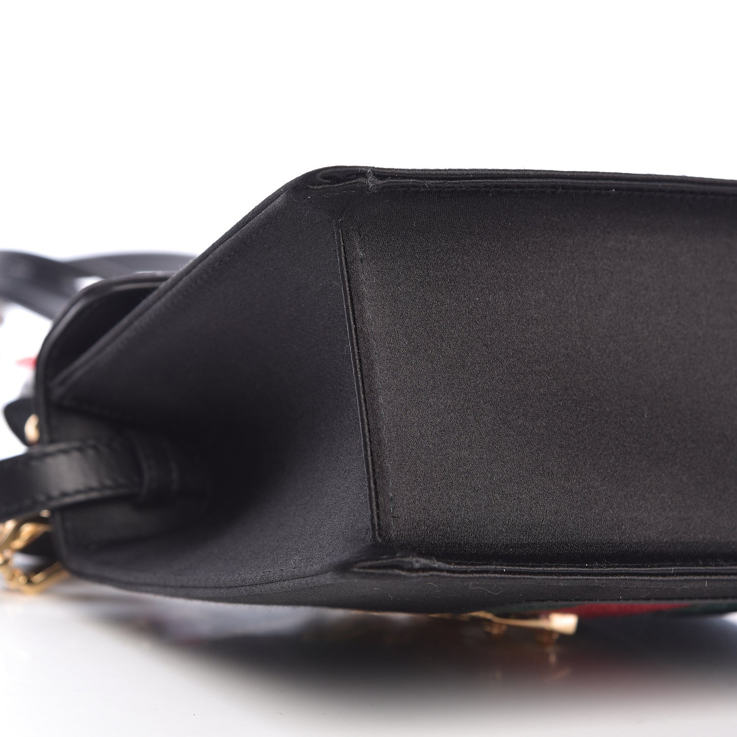 Satin Crystal Mini Sylvie Top Handle Bag Black