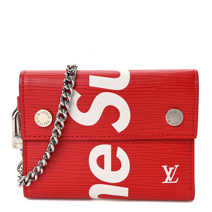 Louis Vuitton X SUPREME Epi Chain Wallet Red 1 of 7