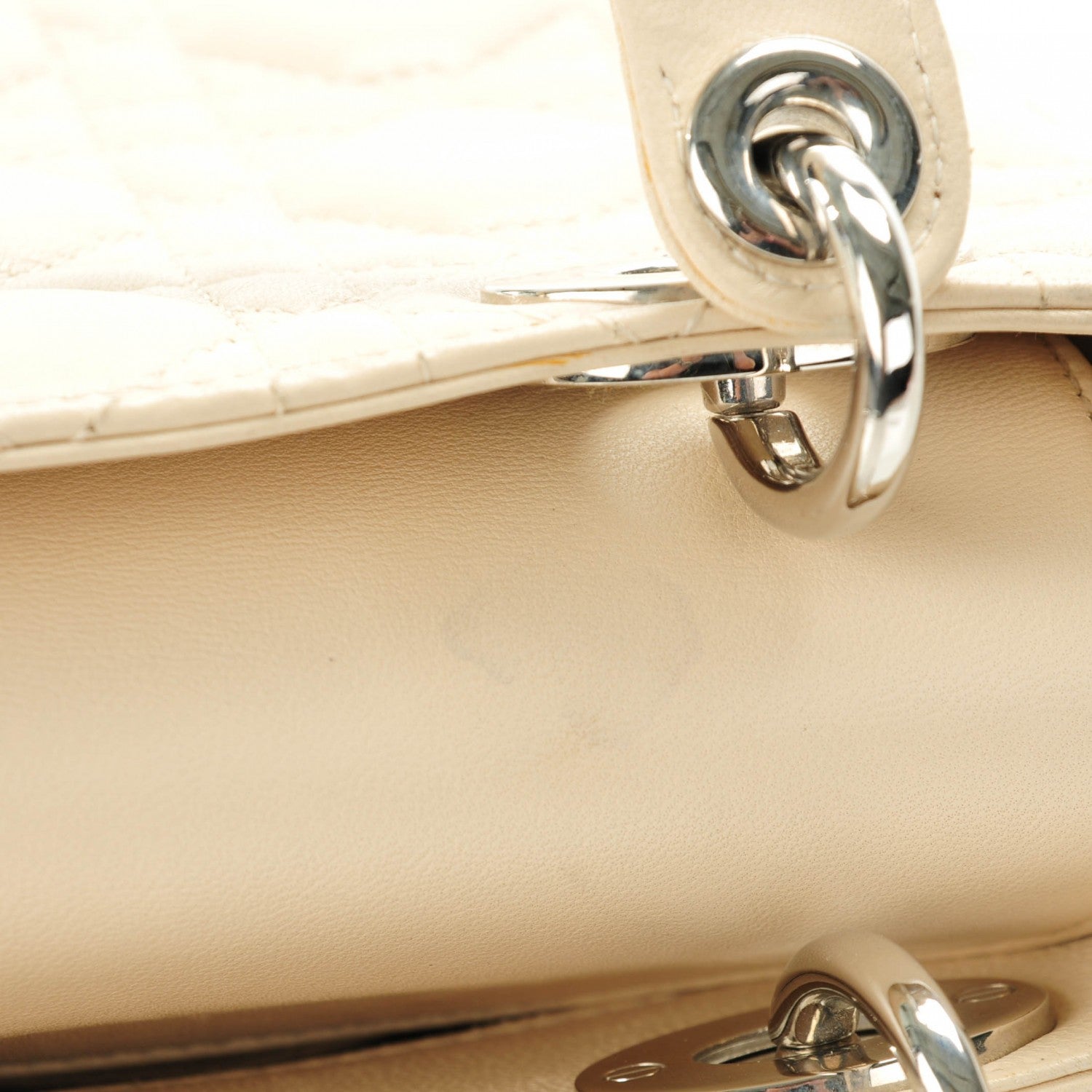 Christian Dior Lambskin Cannage Mini Lady Dior Light Beige 8 of 9