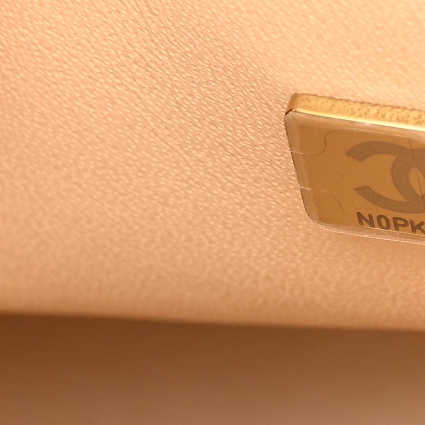 Caviar Quilted Small Double Flap Beige