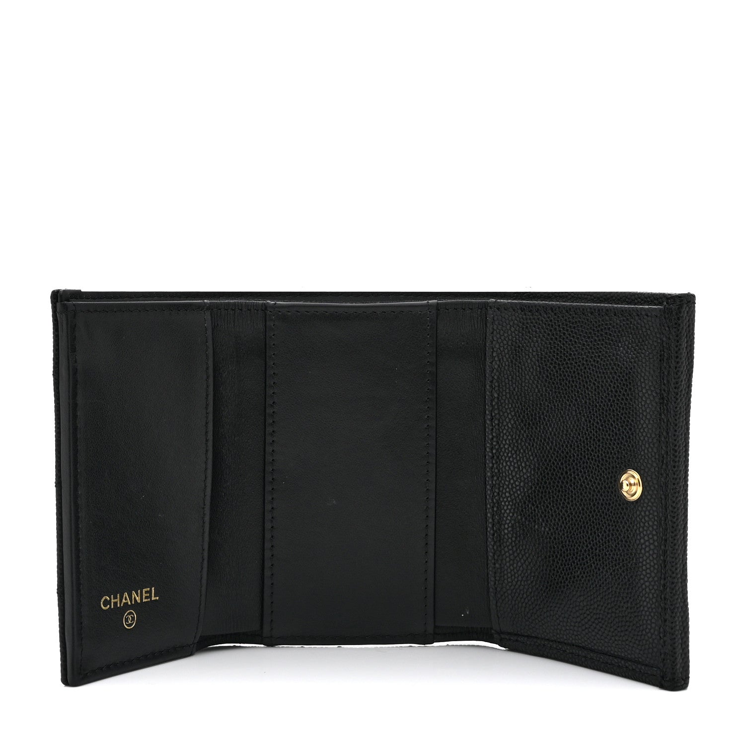 Chanel Caviar Quilted Enamel Coco Casino Double Flap Wallet Black 5 of 7