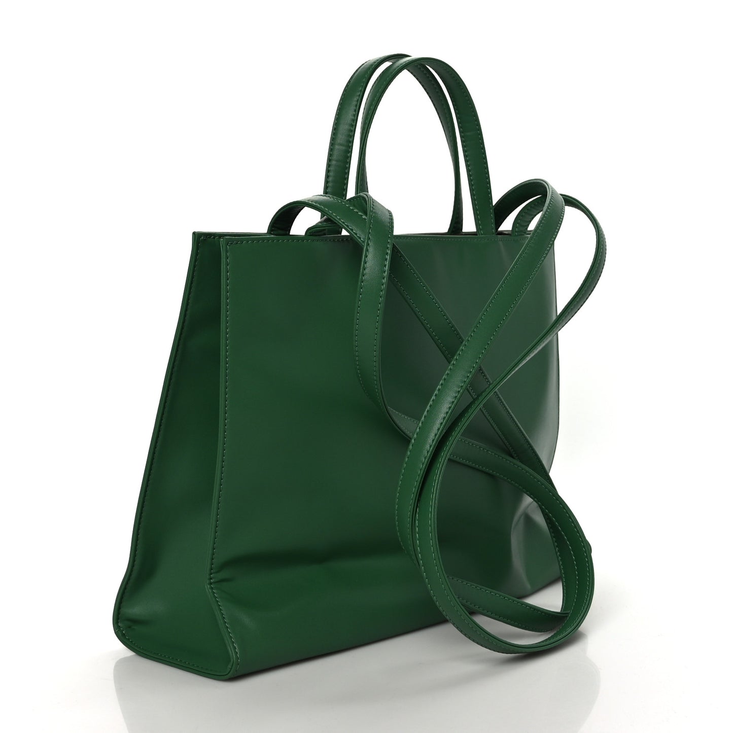 Vegan Leather Medium Shopping Bag Leaf