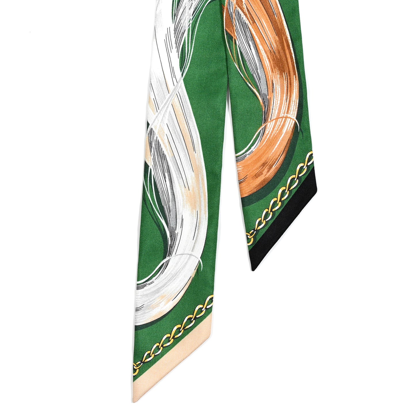 Silk Cavalcades Twilly Emeraude Beige Dore