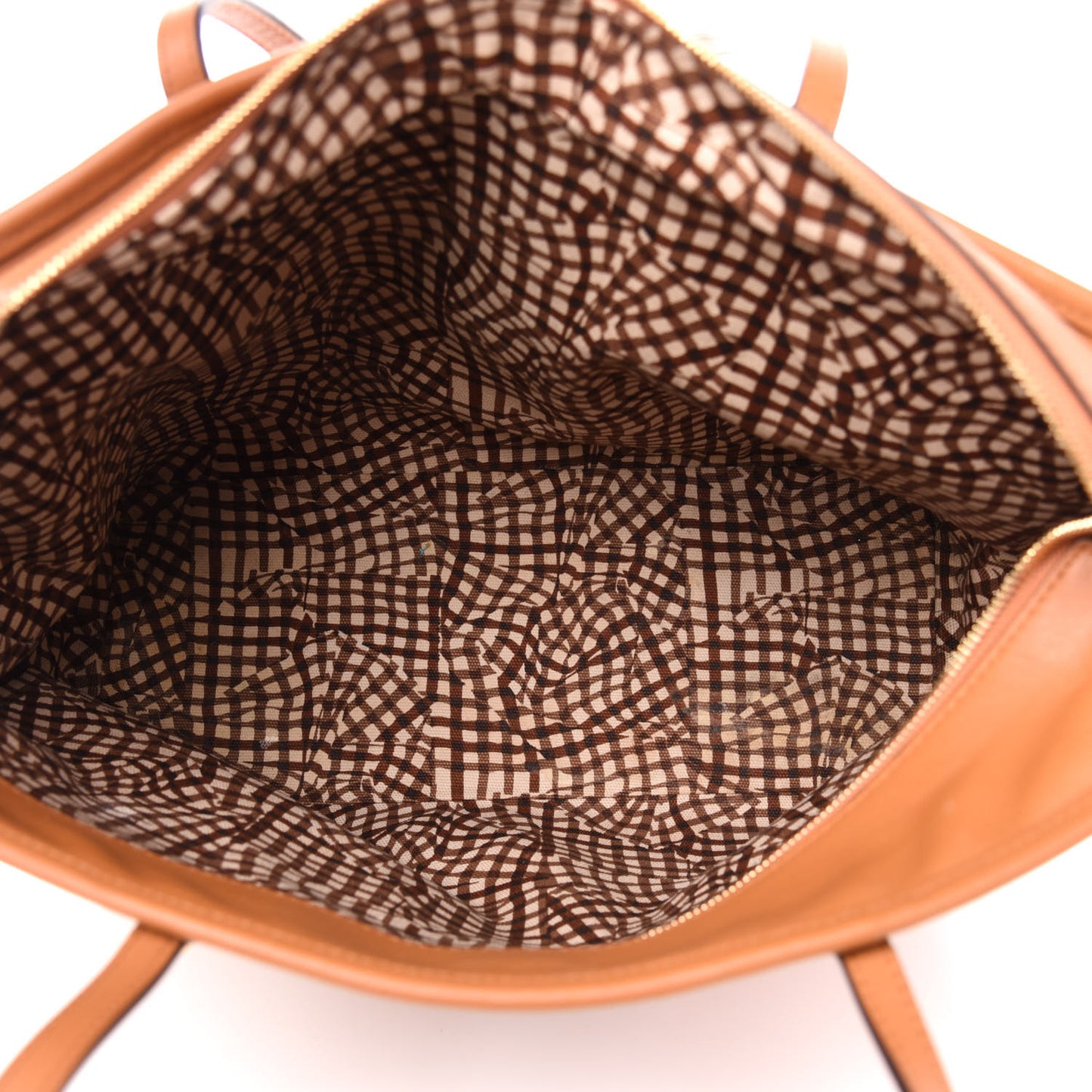 Visetos Medium Anya Top Zip Shopper Tote Cognac