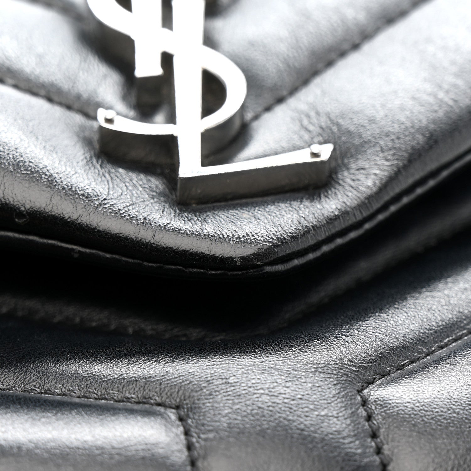 Saint Laurent Calfskin Y Quilted Monogram Medium Loulou Chain Satchel Black 17 of 17