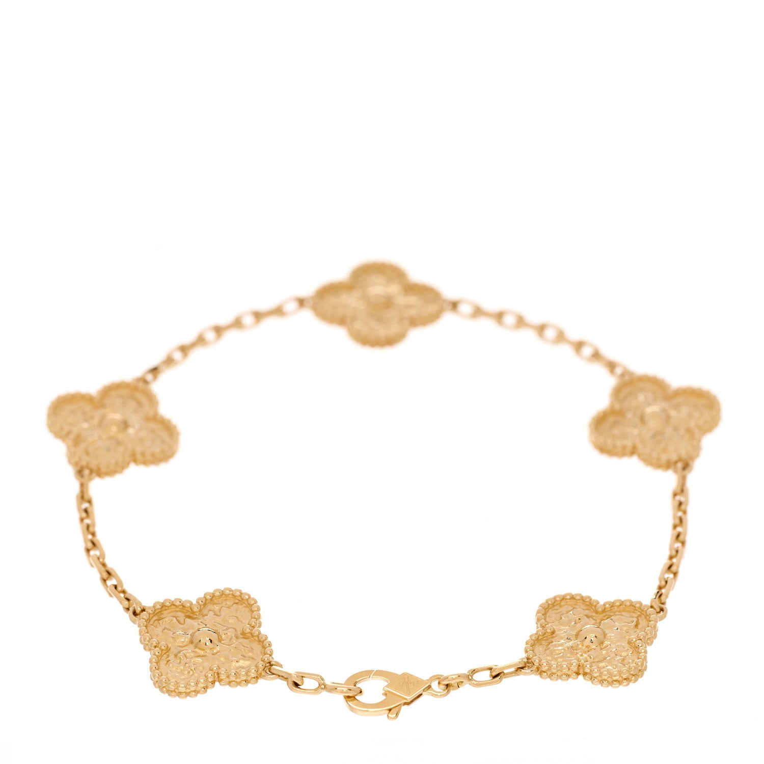 Van Cleef & Arpels 18K Yellow Gold 5 Motifs Vintage Alhambra Bracelet 2 of 3