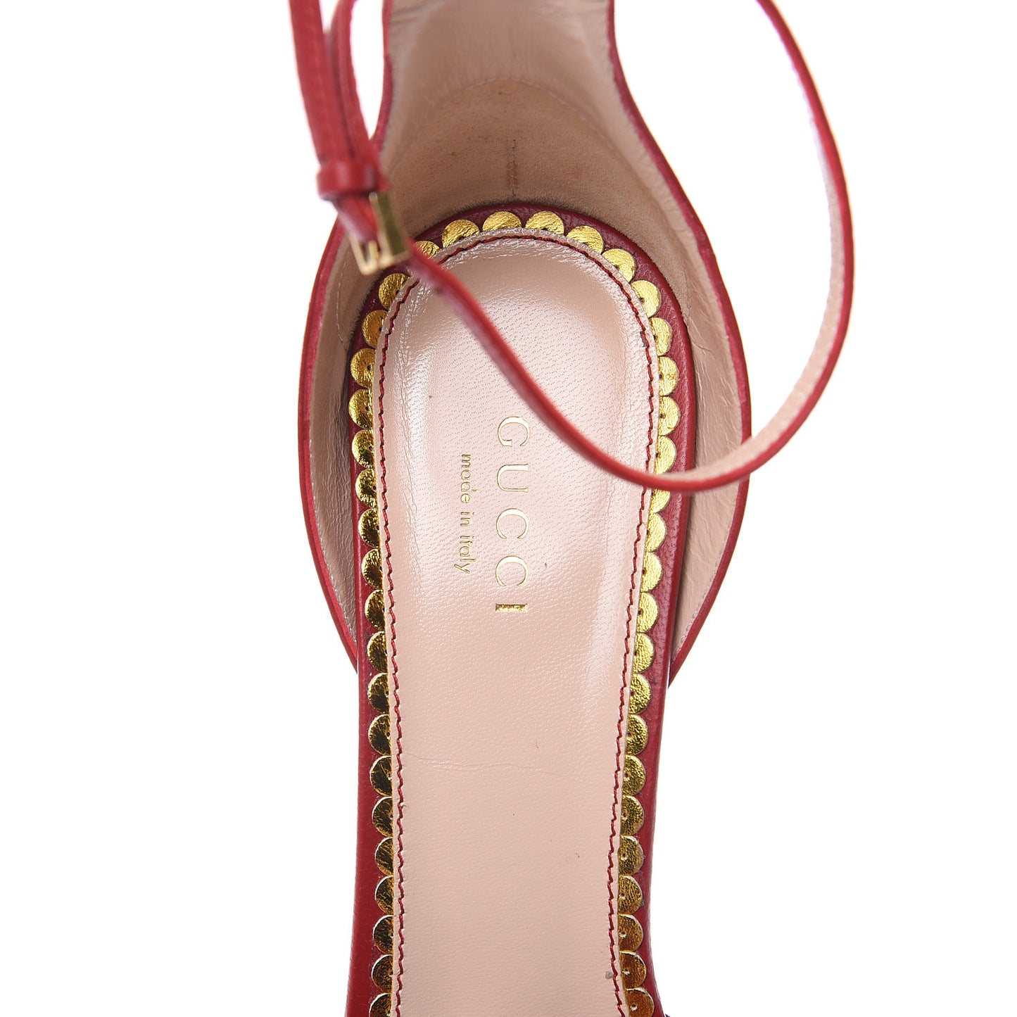 Nappa Crystal Queen Margaret High Heel Sandals 38.5 Hibiscus Red