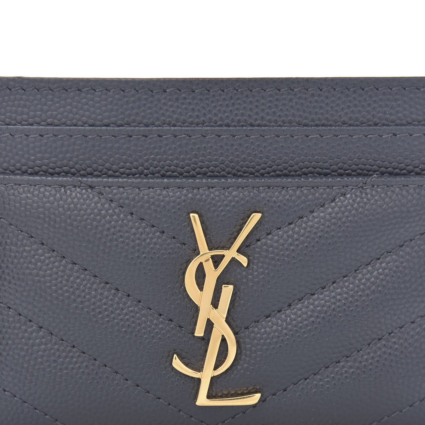 Grain De Poudre Matelasse Chevron Monogram Credit Card Case Algae