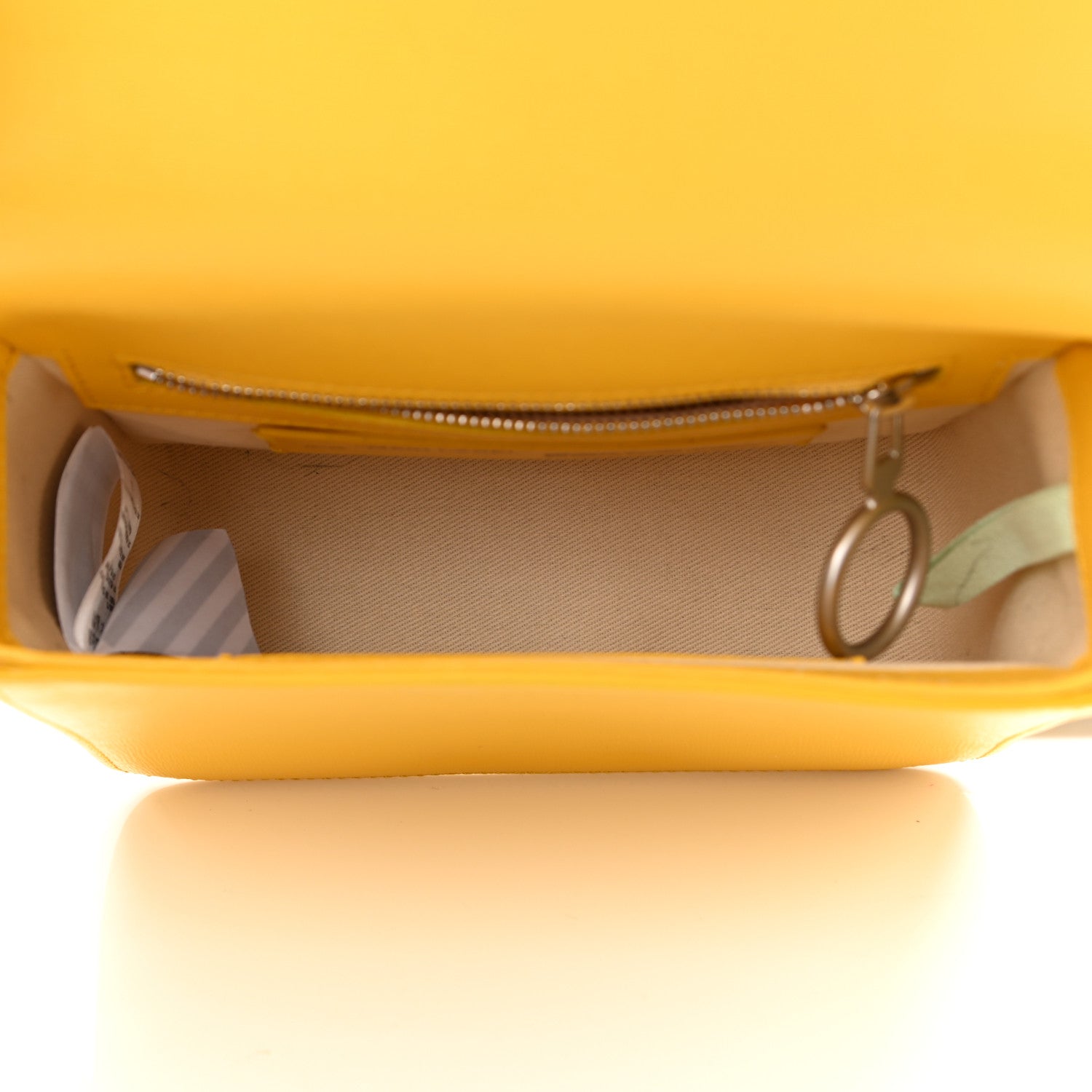 Off-White Saffiano Binder Flap Bag Yellow 4 of 12