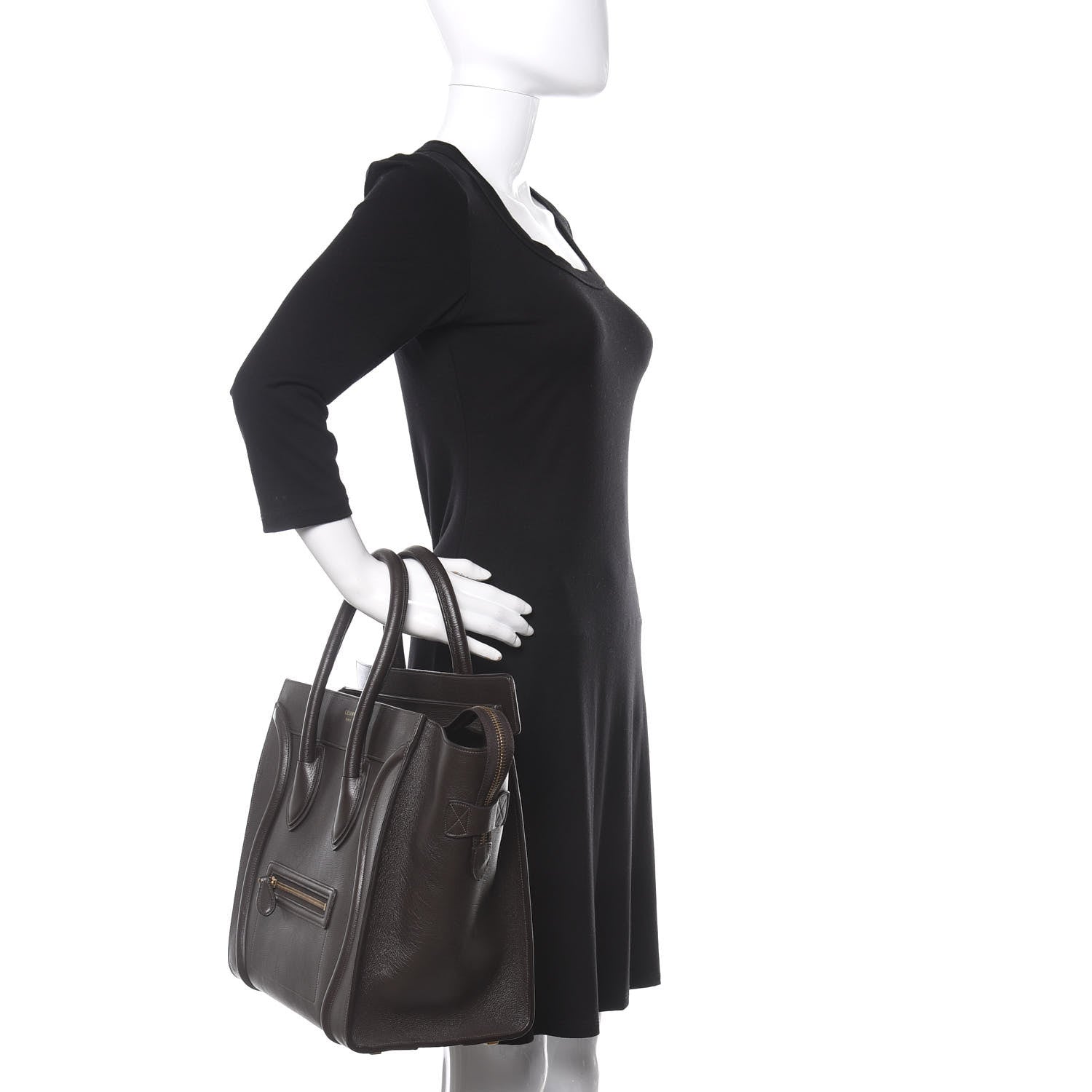 Celine Soft Grained Calfskin Mini Luggage Brown 2 of 13