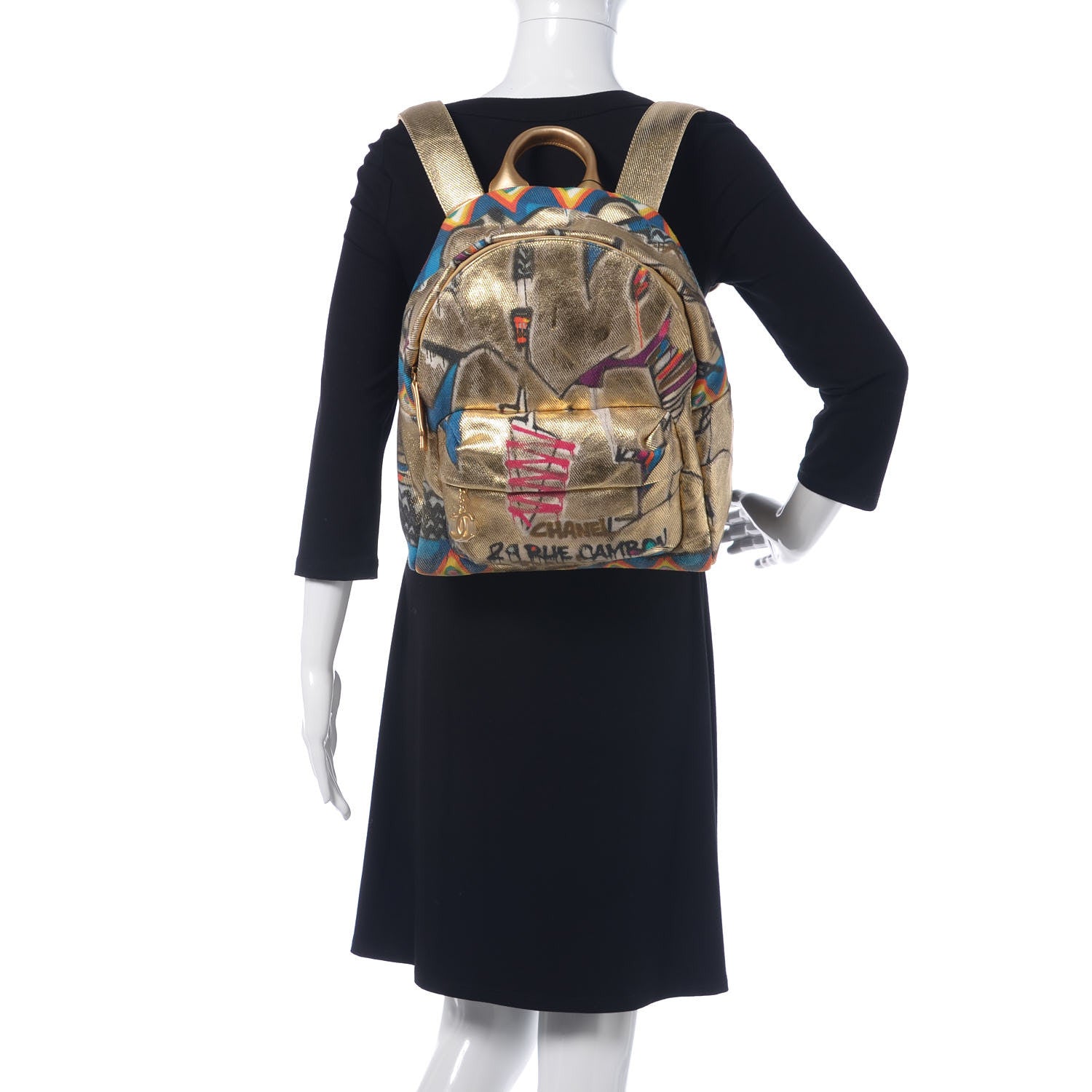 Chanel Graffiti Printed Canvas Street Spirit Backpack Multicolor 2 of 10