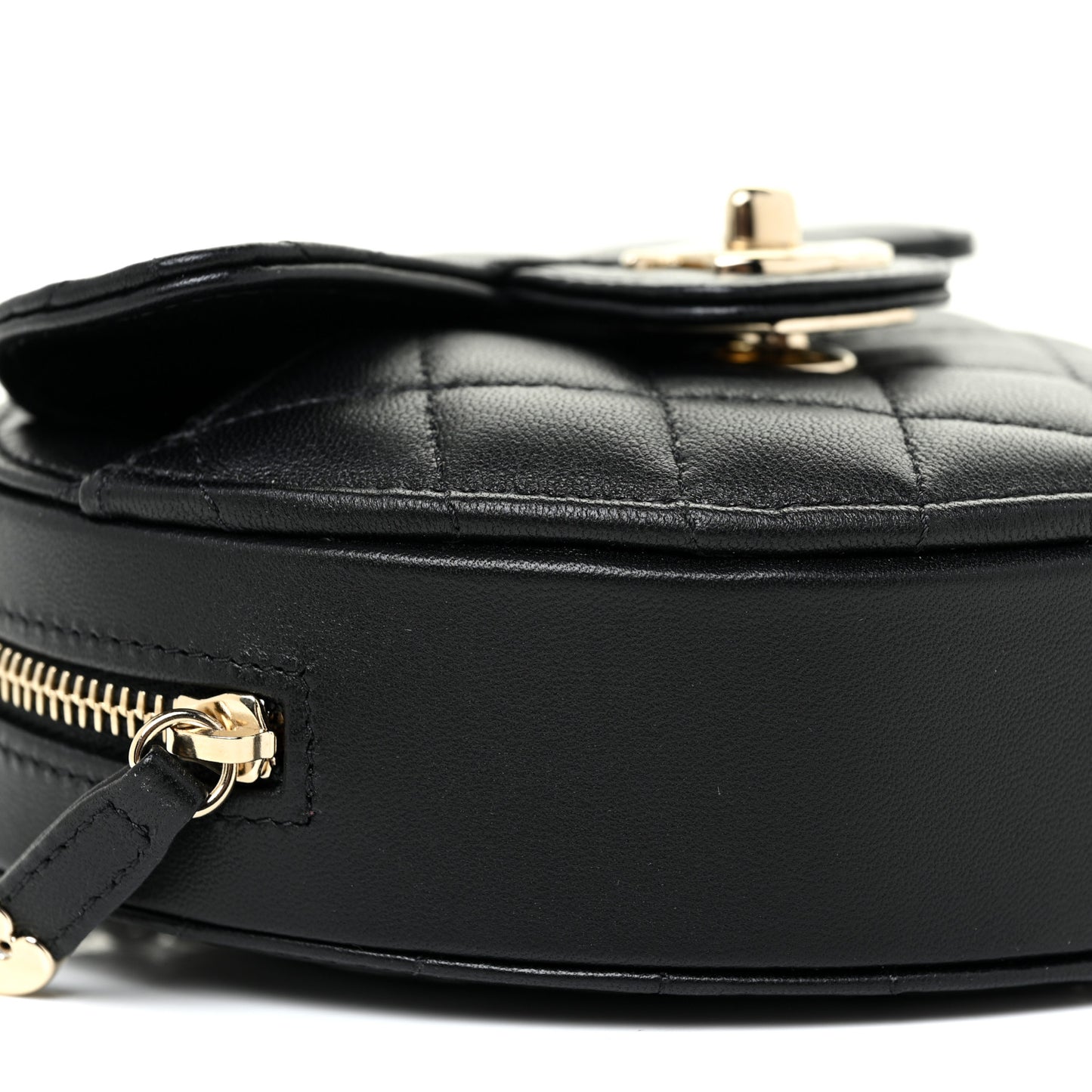 Lambskin Quilted CC In Love Heart Clutch With Chain Black