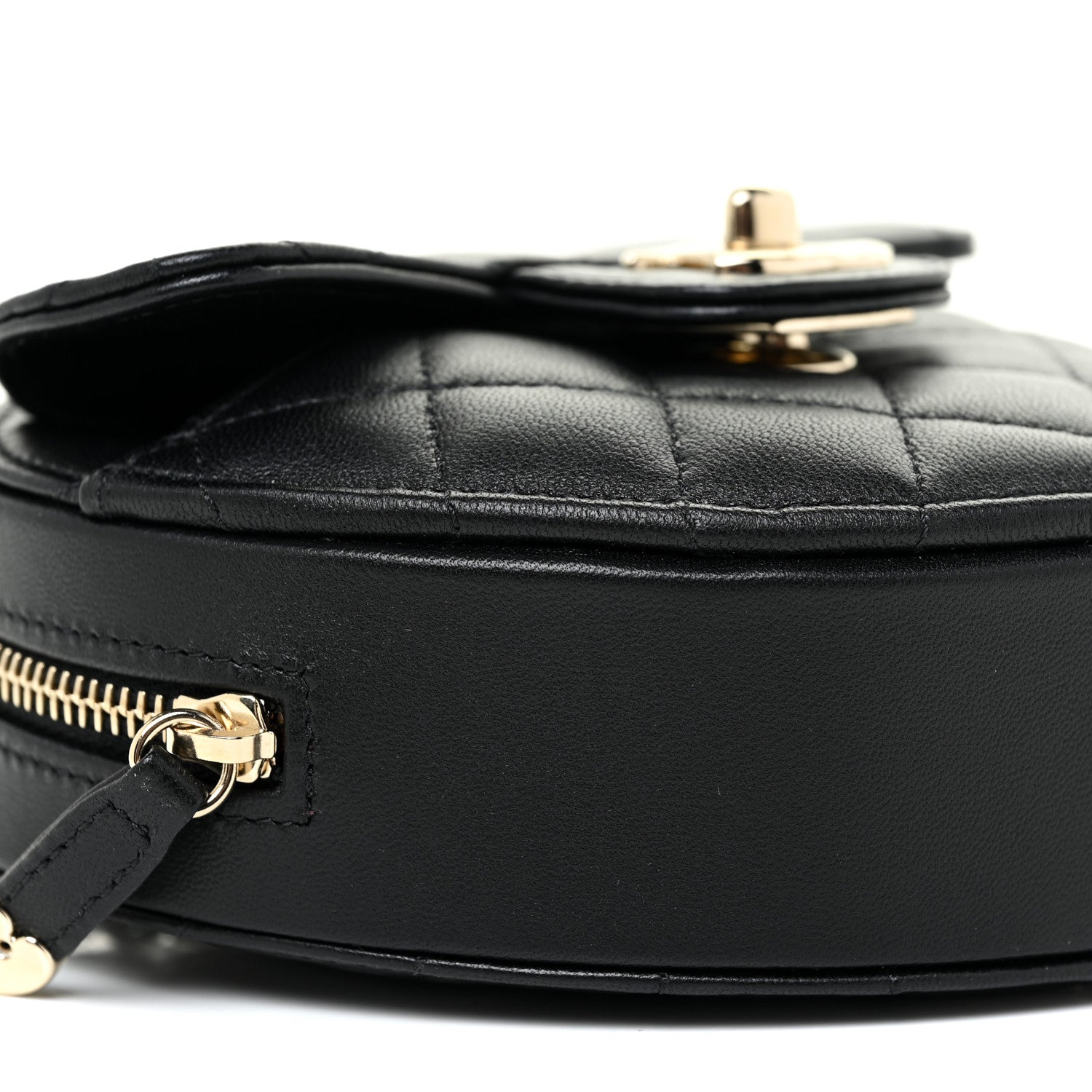 Chanel Lambskin Quilted CC In Love Heart Clutch With Chain Black 5 of 11