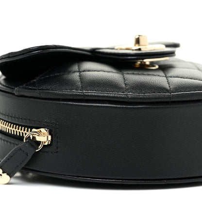 Chanel Lambskin Quilted CC In Love Heart Clutch With Chain Black 5 of 11