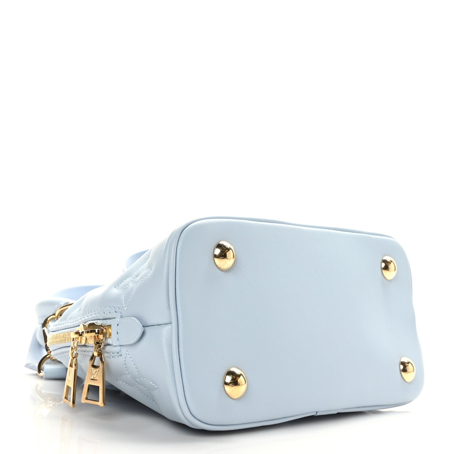 Louis Vuitton Calfskin Bubblegram Alma BB Ice Blue 4 of 8