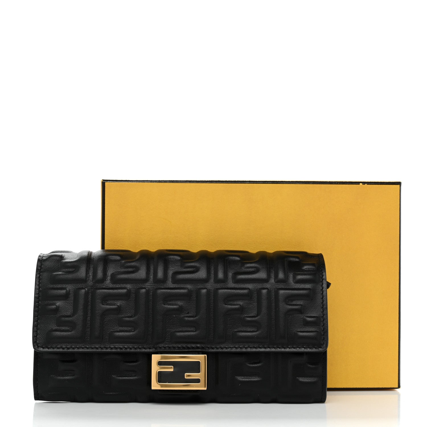 Fendi Nappa Matisse FF Embossed Continental Wallet Black 8 of 8