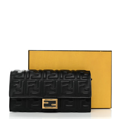 Fendi Nappa Matisse FF Embossed Continental Wallet Black 8 of 8