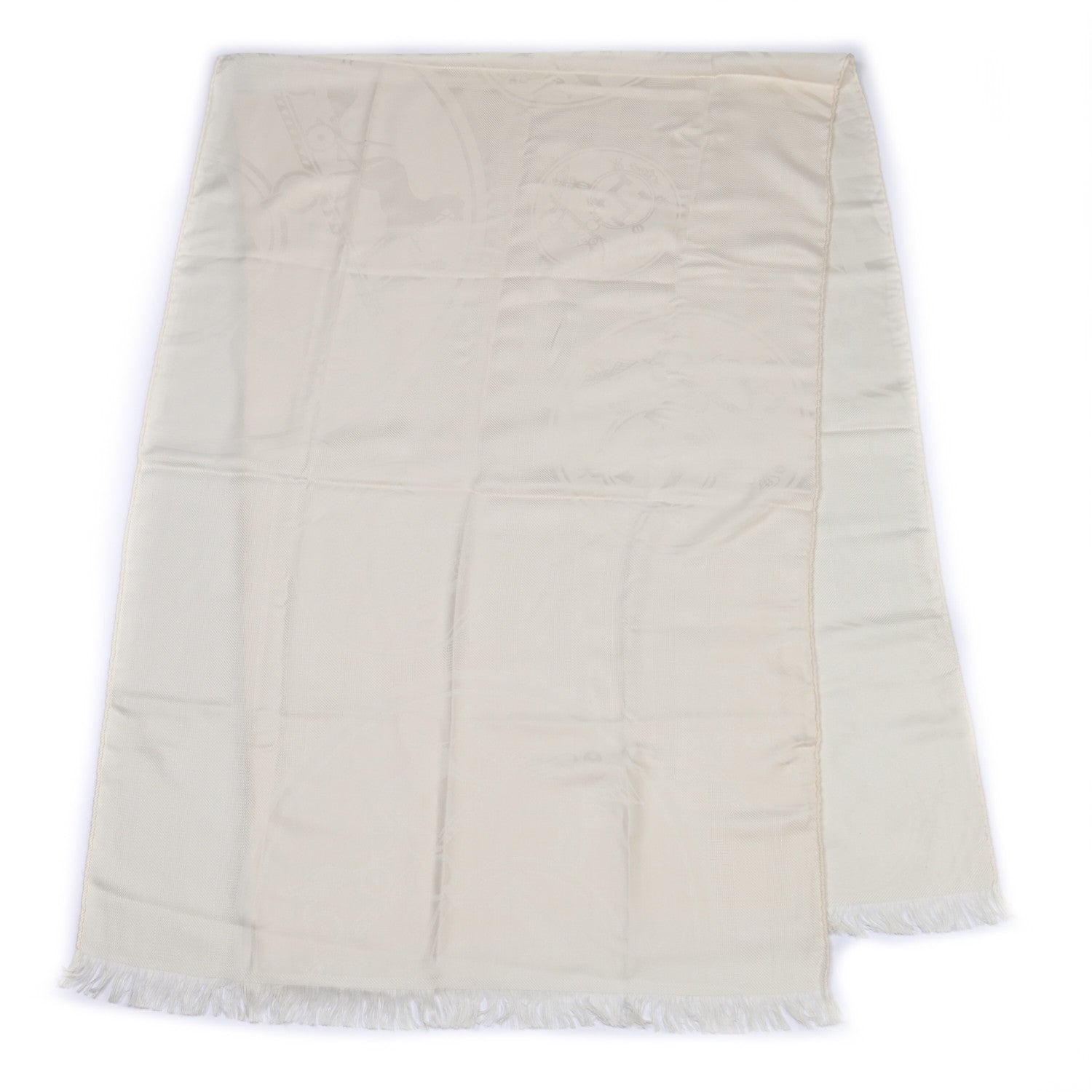 Hermes Cashmere Silk New Libris Stole Ivory 2 of 5