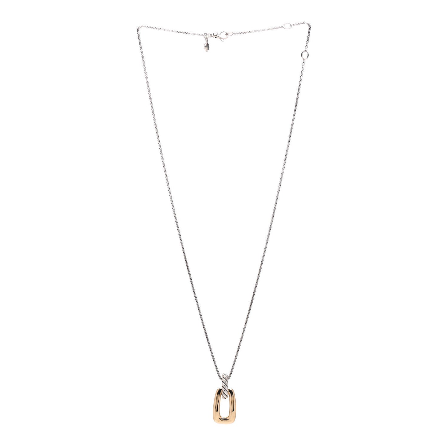 Sterling Silver 18K Yellow Gold Wellesley Link Pendant Necklace