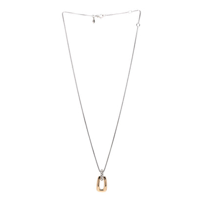 David Yurman Sterling Silver 18K Yellow Gold Wellesley Link Pendant Necklace 2 of 3