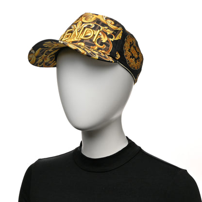 Fendi X VERSACE Silk FF Baroque Fendace Foulard Cap Gold 2 of 11